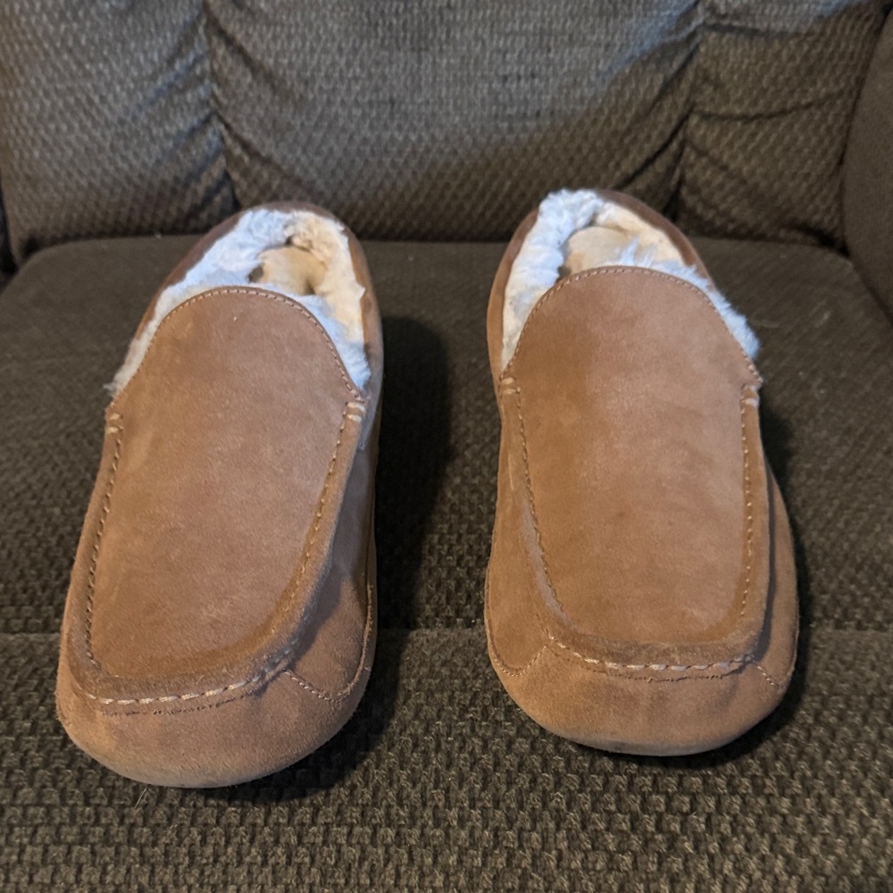 UGG Tan Suede Loafers with Cream Linings